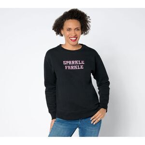 Studio Park Women's Top Sz S X Shawn Killinger Seasonal Sentiments Black A652699